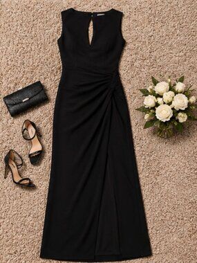 Dress the Population Kaitlin Black Maxi Gown Size S NWT Formal Dress